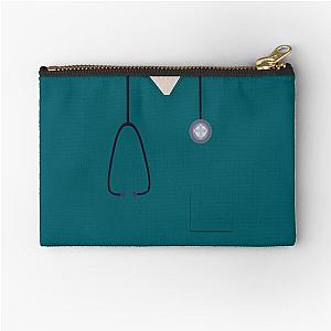 Medical Scrubs Teal Zipper Pouch