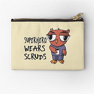 superhero wears scrubs Zipper Pouch