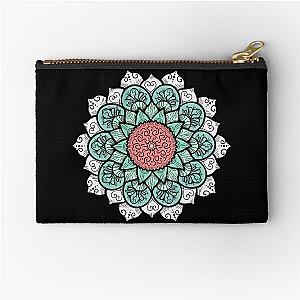 Green And White Mandala Scrubs Zipper Pouch