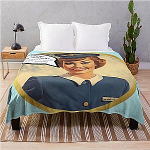 Vintage aviation airline stewardess throw blanket