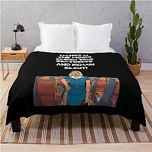 I'm Not in the Mood! Fasten Your Seatbelts and Remain Silent - Flight Attendant Humor Throw Blanket