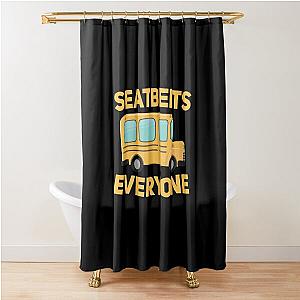Seatbelts Everyone Shower Curtain with a Vintage Retro Design