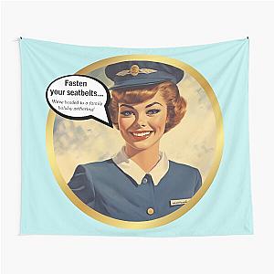 Fasten seatbelts! We're headed to a family holiday gathering! Vintage aviation airline stewardess Tapestry