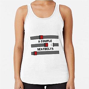 A couple of seatbelt Racerback Tank Tops