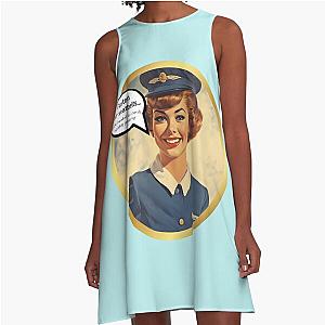 Fasten your seatbelts! We're headed to a family holiday gathering Vintage aviation airline stewardess A-Line Dress