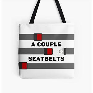 A couple seat belts tote bag