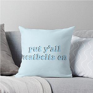 Put seatbelts on blue Throw Pillow