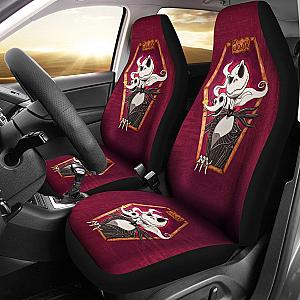 Nightmare Before Christmas Cartoon Car Seat Covers - Jack Skellington Smiling With Zero Dog Red Seat Covers Ci100904 SC2712