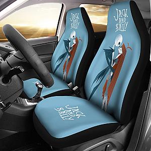 Nightmare Before Christmas Cartoon Car Seat Covers - Jack Skellington And Sally Kissing Retrowave Artwork Seat Covers Ci101102 SC2712