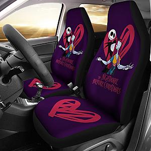 Nightmare Before Christmas Cartoon Car Seat Covers - Jack Skellington And Sally Titanic Hug Red Heart Seat Covers Ci101402 SC2712