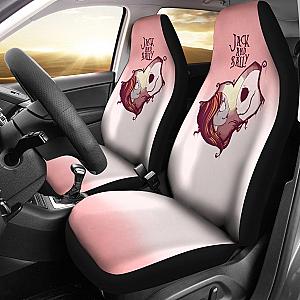 Nightmare Before Christmas Cartoon Car Seat Covers - Jack Skellington And Sally Sweet Love Cherry Pink Seat Covers Ci101303 SC2712