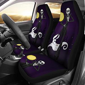 Nightmare Before Christmas Cartoon Car Seat Covers - Smiling Jack Skellington With Zero Dog Ghost Seat Covers Ci092905 SC2712