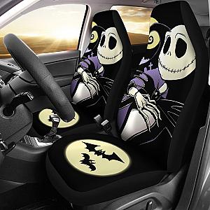 Nightmare Before Christmas Cartoon Car Seat Covers | Cute Smiling Jack Skellington With Moon Hill Seat Covers Ci092501 SC2712