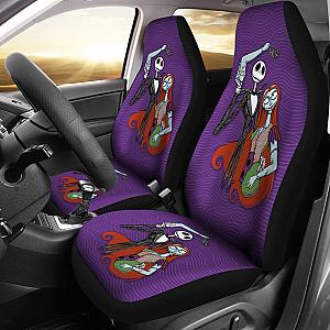 Nightmare Before Christmas Cartoon Car Seat Covers - Jack Holding Sally Hand Purple Wave Seat Covers Ci092703 SC2712