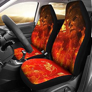 Horror Movie Car Seat Covers | Michael Myers In Flaming House Seat Covers Ci090621 SC2712