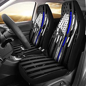 Blue Line Punisher Inspired Car Seat Covers Set Of 2 Universal Fit 234910 SC2712