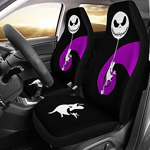 Nightmare Before Christmas Cartoon Car Seat Covers | Sally Silhouette Holding Jack Head Balloon Seat Covers Ci100605 SC2712