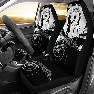 Nightmare Before Christmas Cartoon Car Seat Covers | Jack And Sally Love On Hill Pencil Drawing Seat Covers Ci100503 SC2712