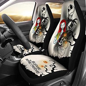 Nightmare Before Christmas Cartoon Car Seat Covers | Jack Sally And Zero Halloween Tree Silhouette Seat Covers Ci100504 SC2712