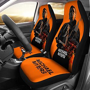 Horror Movie Car Seat Covers | Michael Myers And Laurie Strode Orange Seat Covers Ci090621 SC2712