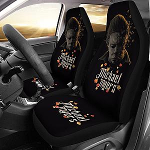 Horror Movie Car Seat Covers | Michael Myers Fading Face Maple Leaf Seat Covers Ci090621 SC2712