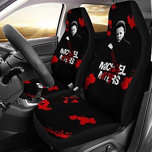 Horror Movie Car Seat Covers | Michael Myers Red Blood Black White Seat Covers Ci090321 SC2712