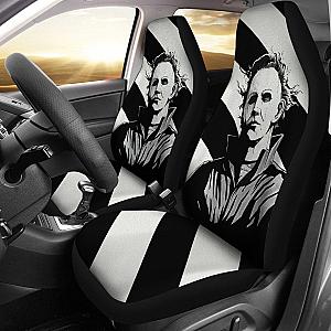 Horror Movie Car Seat Covers | Michael Myers Black And White Portrait Seat Covers Ci090921 SC2712