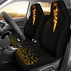 Horror Movie Car Seat Covers | Michael Myers Half Face Flying Bats Seat Covers Ci090821 SC2712