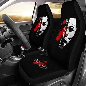 Horror Movie Car Seat Covers | Michael Myers Half White Face Seat Covers Ci090921 SC2712