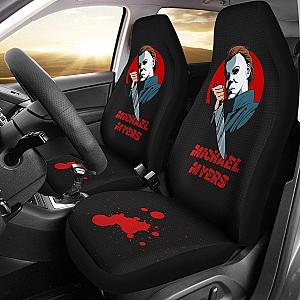 Horror Movie Car Seat Covers | Michael Myers With Sharp Knife Black Seat Covers Ci090221 SC2712