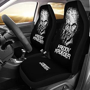 Horror Movie Car Seat Covers | Freddy Krueger Dissolving Face Black White Seat Covers Ci083121 SC2712