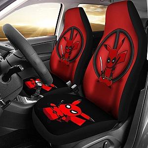 Funny Pikapool Pikachu &amp; Deadpool Car Seat Covers Gift For Fan Universal Fit 194801 SC2712