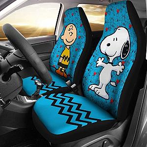 Charlie &amp; Snoopy Aqua Blue Color Cartoon Car Seat Covers Universal Fit 051012 SC2712