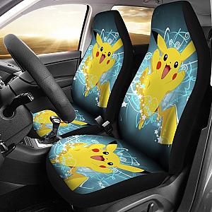 Happy Pikachu Car Seat Covers Pokemon Anime Fan Gift H200221 Universal Fit 225311 SC2712