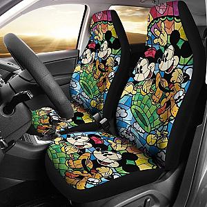 Mickey &amp; Minnie Mosaic Art Car Seat Cover Cartoon H040820 Universal Fit 225311 SC2712