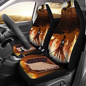 Attack On Titan On Fire Car Seat Covers Lt03 Universal Fit 225721 SC2712