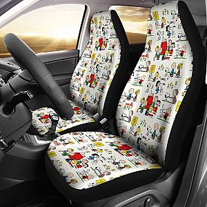 Snoopy &amp; Friends Cute White Design Car Seat Covers Lt03 Universal Fit 225721 SC2712