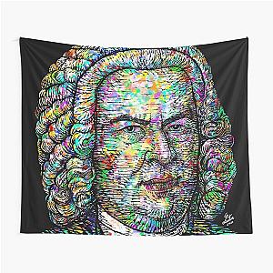 JOHANN SEBASTIAN BACH ink and watercolor portrait Tapestry