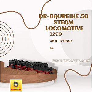 MOC Factory 129897 Technician DR-Baureihe 50 Steam Locomotive