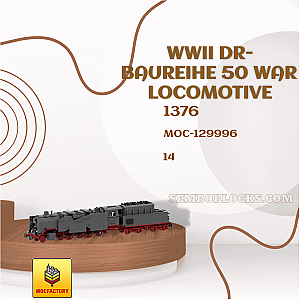 MOC Factory 129996 Technician WWII DR-Baureihe 50 War Locomotive