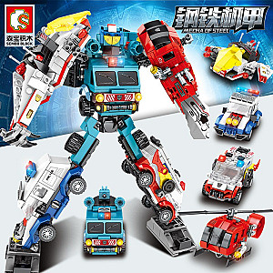 SEMBO 103249 Steel Mecha: 5 Combinations of The Guardian of Accumulation Creator