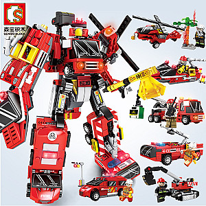 SEMBO 103093-103098 Steel Mecha: 6 Combinations Creator