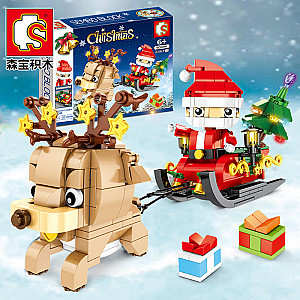 SEMBO 601091 Santa Sleigh Reindeer Creator