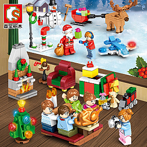 SEMBO 601092 8 Christmas Eve Minifigures Creator