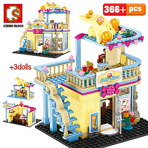 SEMBO 601059 Famous Brand Fashion Shop City street scene