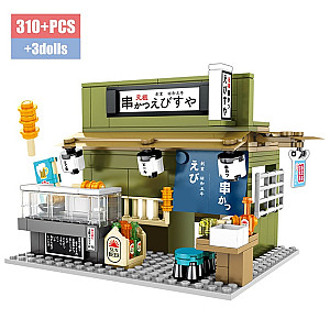 SEMBO 601073 Japanese Street View: Skewers Shop City street scene