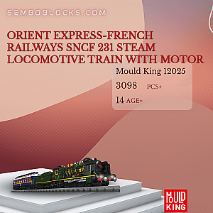 MOULD KING 12025 Technician Orient Express-French Railways SNCF 231 Steam Locomotive Train With Motor