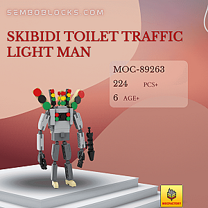 MOC Factory 89263 Movies and Games Skibidi Toilet Traffic Light Man