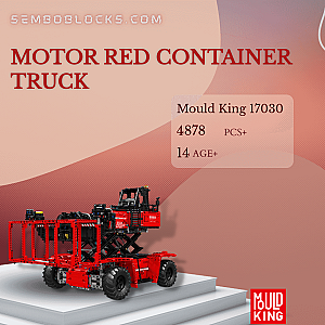 MOULD KING 17030 Technician Motor Red Container Truck