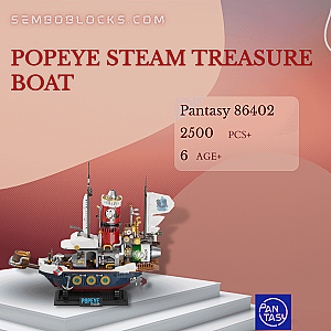 Pantasy 86402 Movies and Games Popeye Steam Treasure Boat